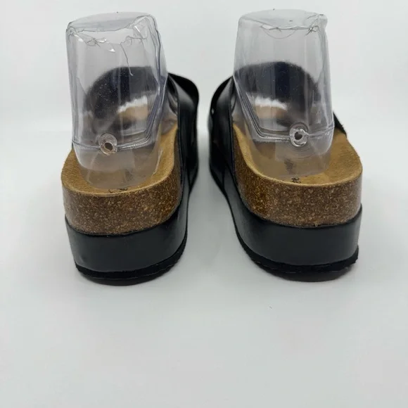 Free People Women's Platform Sidelines Color Black Leather SZ 38 US 8 - Picture 3 of 11